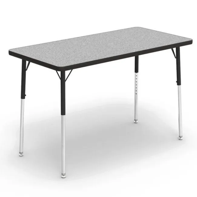 Virco Activity Table and Chair Package - 4000 Series Activity Table (60"x30" Rectangle) & Four 9000 Series Stack Chairs (18'' H - 5th-Adult)^ Activity Tables & Chairs|Activity Table & Chair Packages