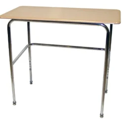 Columbia Adjustable-Height ADA-Compliant Student Desk with Hard Plastic Top - 27"-34"H^ Ada & Wheelchair Desks