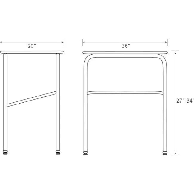 Columbia Adjustable-Height ADA-Compliant Student Desk with Hard Plastic Top - 27"-34"H^ Ada & Wheelchair Desks