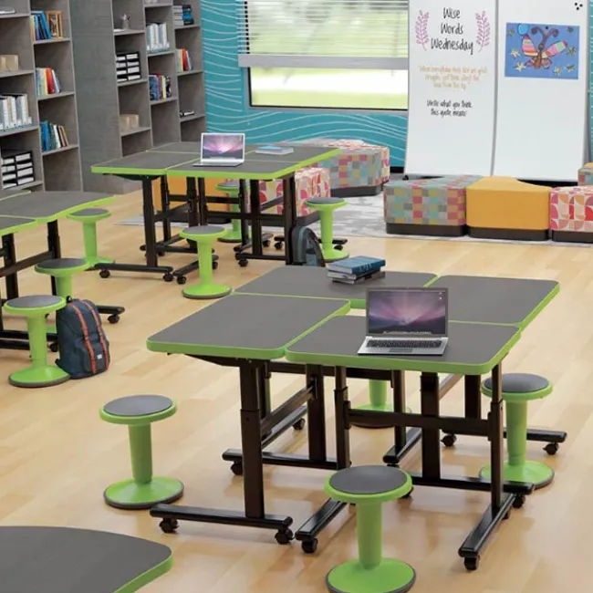 Mooreco Adjustable Height Flipper Desks^ Stand-Up Student Desks|Folding