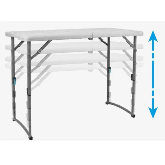 National Public Seating Adjustable Height Fold In Half Plastic Folding Table - 24"D x 48"L x 22"-35"H^ Folding