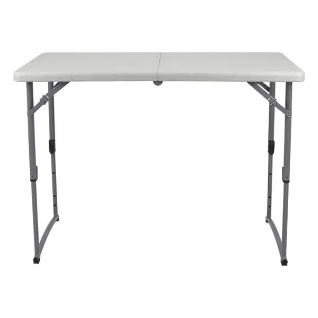 National Public Seating Adjustable Height Fold In Half Plastic Folding Table - 24"D x 48"L x 22"-35"H^ Folding