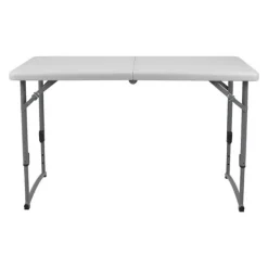 National Public Seating Adjustable Height Fold In Half Plastic Folding Table - 24