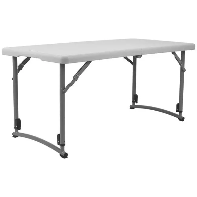 National Public Seating Adjustable Height Fold In Half Plastic Folding Table - 24"D x 48"L x 22"-35"H^ Folding