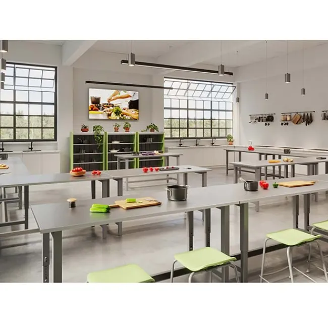 Smith System Adjustable Planner Studio Stainless Steel Top Table^ Makerspace & Shop