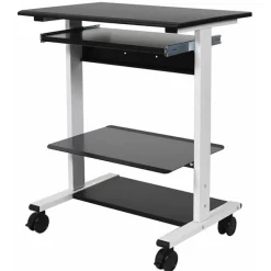 Luxor Adjustable 3-Shelf Stand Up Workstation^ Utility Carts