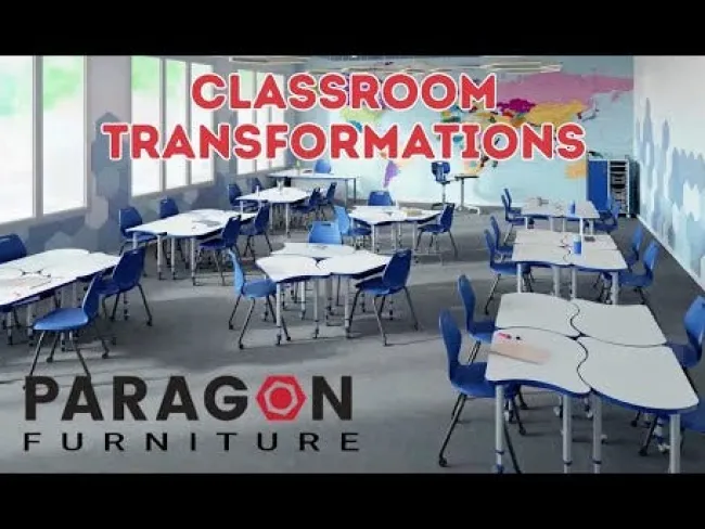 Paragon A&D Student Desks (24" x 60" Rectangle) with 4 Ready Stack Chairs (18" H)^ Activity Tables & Chairs|Activity Table & Chair Packages