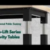 National Public Seating Aero-Lift Table with Chemical Resistant Top (18'' x 72'')^ Science|Science Tables