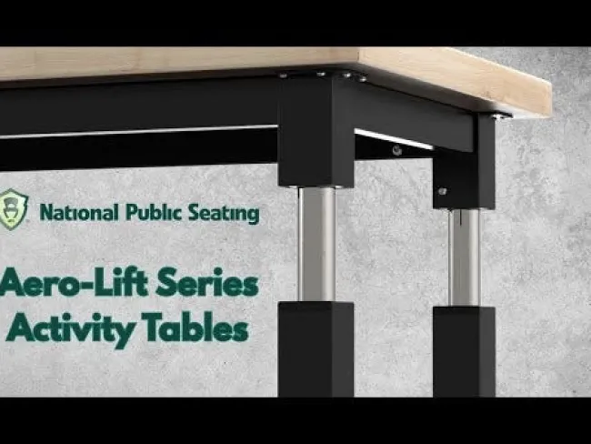 National Public Seating Aero-Lift Table with Epoxy Top (18'' x 42'')^ Science|Science Tables
