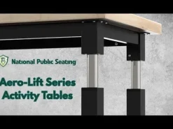 National Public Seating Aero-Lift Table with Trespa Top (24'' x 60'')^ Science|Science Tables