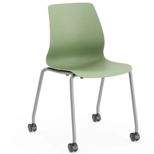 Smith System Agree Mobile Stack Chair - 18"H^ Plastic Stacking Chairs|Computer Chairs