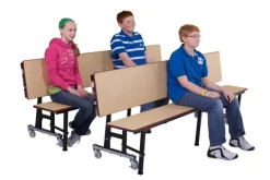 AmTab All-in-One Mobile Cafeteria Convertible Bench Tables^ Cafeteria|Cafeteria Tables