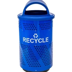 Ex-Cell Kaiser Arena 51-Gallon Outdoor Recycling Receptacle w/ Blue Gloss Finish^ Trash & Recycling Bins