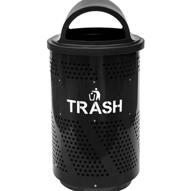 Ex-Cell Kaiser Arena 51-Gallon Outdoor Trash Receptacle w/ Black Gloss Finish^ Trash & Recycling Bins