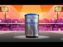 Ex-Cell Kaiser Arena 51-Gallon Outdoor Trash Receptacle w/ Black Gloss Finish^ Trash & Recycling Bins