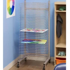 Bulman Art Drying Rack w/ 35 Trays & Casters^ Flat File & Paper Racks