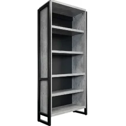 OfficeSource Artisan Collection L-Shaped Executive Office Desk with Bookcase^ Office Suites