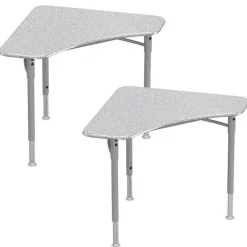 Mooreco Astute Flex Boomerang Hard Plastic Collaborative Student Desks, 2-Pack^ Collaborative Desks|Open Front School Desks