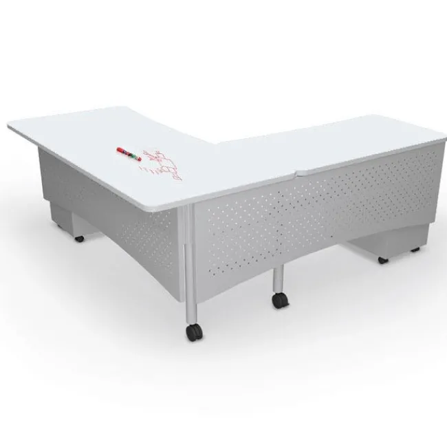 Mooreco Avid L-Shaped Desk w/ Dry Erase Top^ Teacher Desks|Instructor Desks