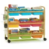 Copernicus Bamboo Book Browser Carts w/ Pegboard Kits^ Tote & Bin Storage