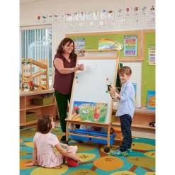 Copernicus Bamboo Primary Teaching Easel^ Mobile Reversible Boards