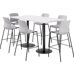 KFI Seating Bar Height Cafe Table with Six Lola Stools - 36'' X 72'' Rectangle^ Cafe Table & Chair Sets|Cafe Tables