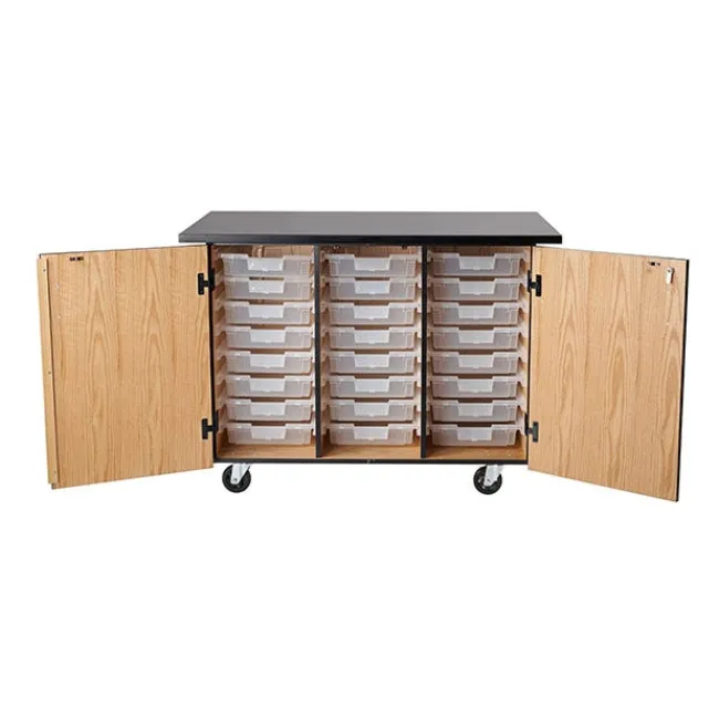 National Public Seating Bin Storage Mobile Science Cabinet with Chem-Res Top (48" x 28")^ Lab Storage|Science Storage