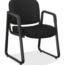 Lorell Black Fabric Guest Chair^ Reception & Waiting Room
