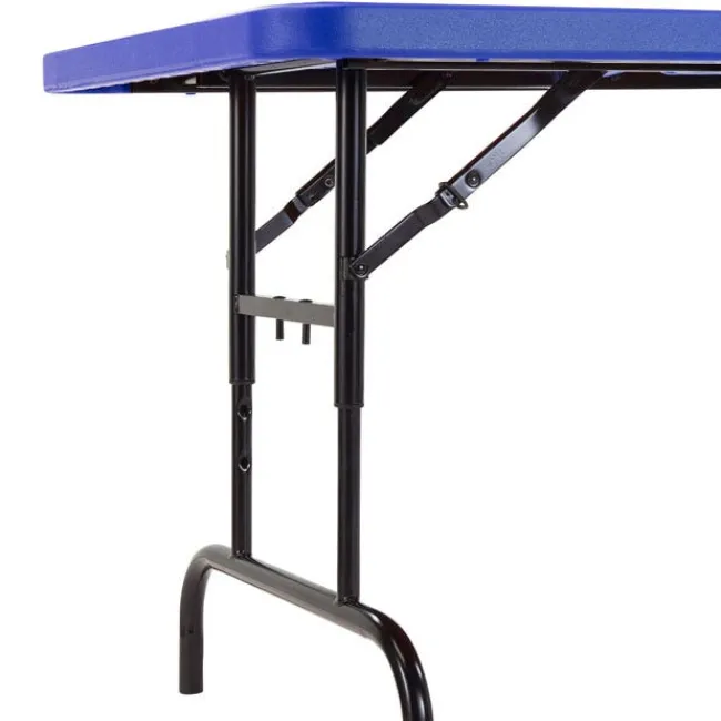 National Public Seating Blue Plastic Folding Table & Chair Set- 30'' x 72'' Rectangle Folding Table with 4 Blue Folding Chairs^ Folding Chairs|Folding Tables & Chairs