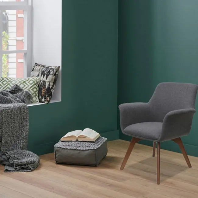 OfficeSource Bolster Collection Mid Back Guest Chair w/ Wood Leg Base^ Reception & Waiting Room