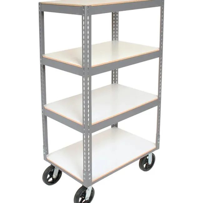 Global Industrial Boltless Shelf Truck with 4 Shelves^ Shelving