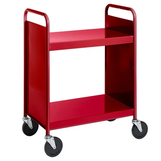 BioFit Book Truck w/ 3 Flat Top Shelves - 38"H^ Book Carts