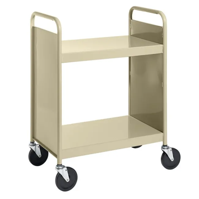 BioFit Book Truck w/ 3 Flat Top Shelves - 38"H^ Book Carts