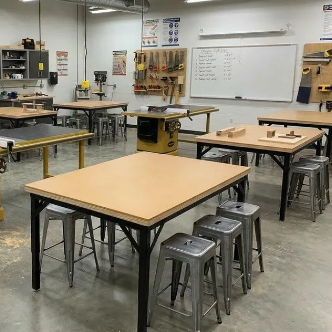 CEF Brainstorm Adjustable Workbench Table w/ Shop Top^ Makerspace & Shop