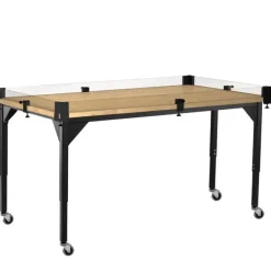 National Public Seating Butcher Block Height Adjustable Robotics Table with Bumper Kit^ Makerspace & Shop