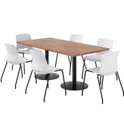 KFI Seating Cafe Table with Six Lola Armless Chairs - 36'' X 72'' Rectangle^ Cafe Table & Chair Sets|Breakroom & Café