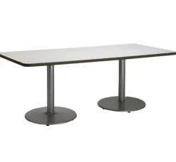 KFI Seating Cafe Table with Six Lola Armless Chairs w/ Casters- 36'' X 72'' Rectangle^ Cafe Table & Chair Sets|Cafe Tables
