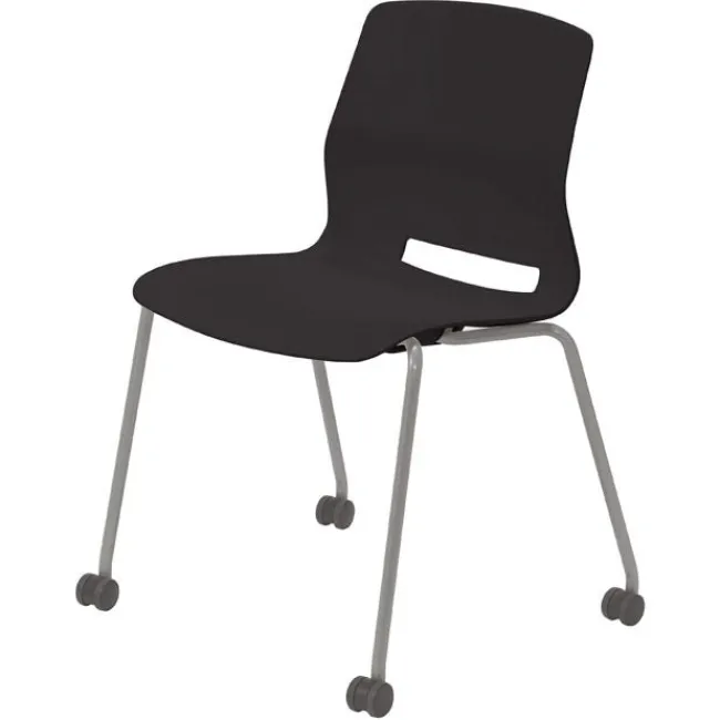 KFI Seating Cafe Table with Six Lola Armless Chairs w/ Casters- 36'' X 72'' Rectangle^ Cafe Table & Chair Sets|Cafe Tables