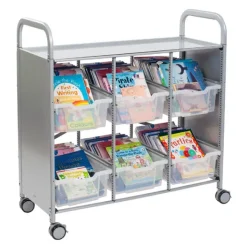 Gratnells Callero Silver Library Cart^ Tote & Bin Storage|Book Carts