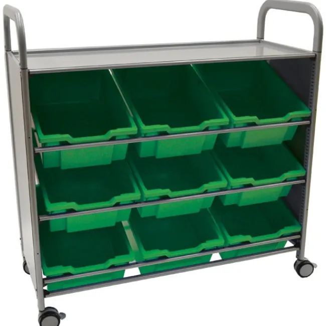 Gratnells Callero Silver Tilted Tray Cart^ Tote & Bin Storage|Cubbies
