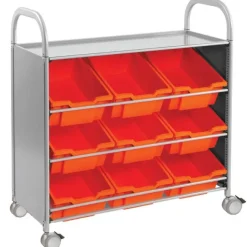 Gratnells Callero Silver Tilted Tray Cart^ Tote & Bin Storage|Cubbies