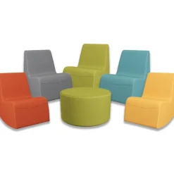 Smith System Campfire Flowform Soft Seating Set- 5 Soft Rockers + 1 Ottoman^Kids Flexible Seating|Floor Seating