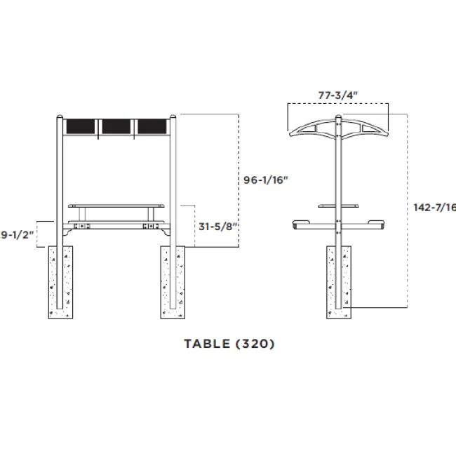 Ultra-Play Canopy Outdoor Table (6' L)^ Picnic Tables|Outdoor Picnic
