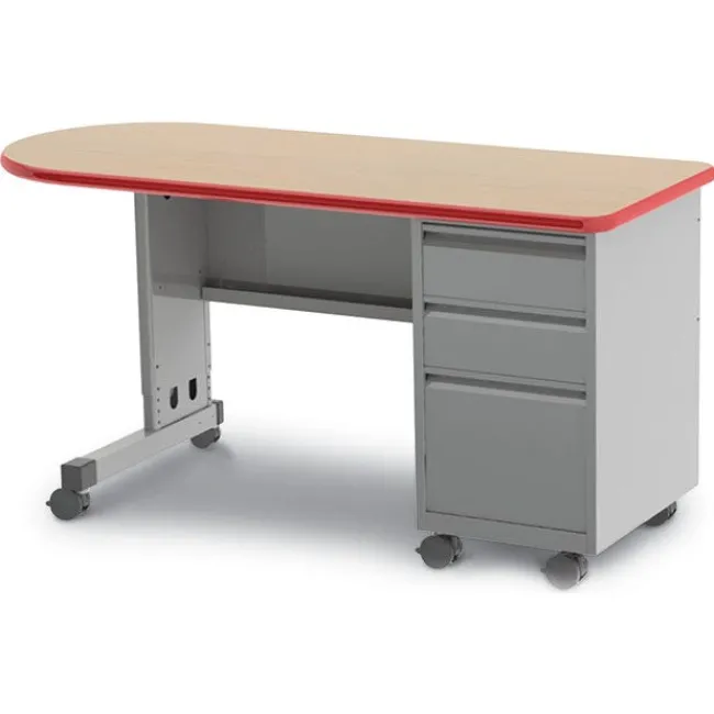 Smith System Cascade Bullet Desk with Single Pedestal^ Teacher Desks|Instructor Desks
