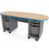 Smith System Cascade Bullet Teacher Desks with Double Pedestal^ Teacher Desks|Instructor Desks