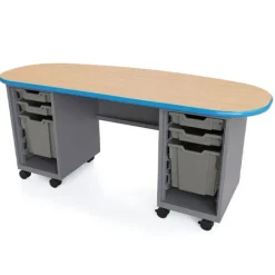 Smith System Cascade Bullet Teacher Desks with Double Pedestal^ Teacher Desks|Instructor Desks