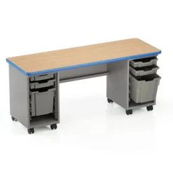 Smith System Cascade Teacher Desks with Double Cabinet^ Teacher Desks|Instructor Desks