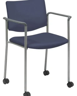 KFI Seating 1310 Chair- Upholstered Padded Arm Chair w/ Casters^ Reception & Waiting Room