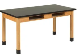 Diversified Spaces ChemGuard Top Hardwood Science Lab Table with Book Compartments (36'' D X 72'' W)^ Science|Science Tables