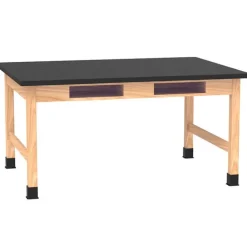 Diversified Spaces ChemGuard Top Hardwood Science Lab Table with Book Compartments (42'' D X 54'' W)^ Science|Science Tables